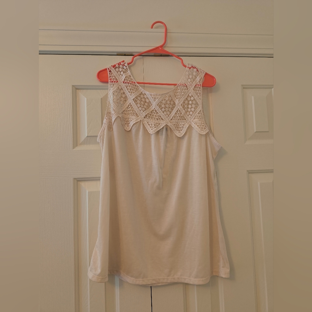 Hannah Ivory Lace Detail Tank Top